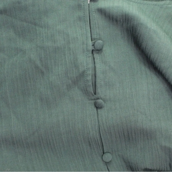 Zara Bottle Green Wrinkled Look Feminine Fit Bloggers Favorite Dress size S - Picture 7 of 16